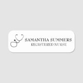 Nurse Doctor Stethoscope Medical RN 名札 (正面)