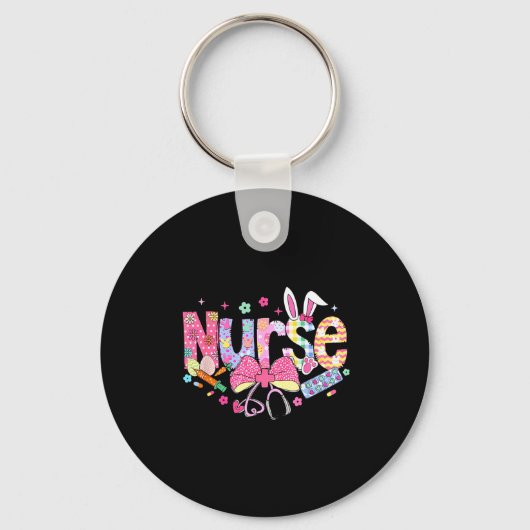 Nurse Easter Day Cute Coquette Stethoscope Nursing キーホルダー (正面)