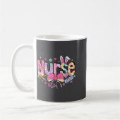 Nurse Easter Day Cute Coquette Stethoscope Nursing コーヒーマグカップ (左)