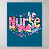 Nurse Easter Day Cute Coquette Stethoscope Nursing ポスター (正面)