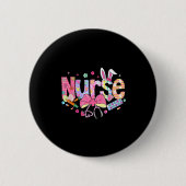Nurse Easter Day Cute Coquette Stethoscope Nursing 缶バッジ (正面)