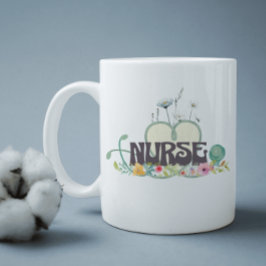 Nurse Floral Garden Your Name コーヒーマグカップ
