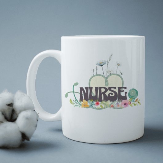 Nurse Floral Garden Your Name コーヒーマグカップ