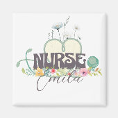 Nurse Floral Garden Your Name マグネット (正面)