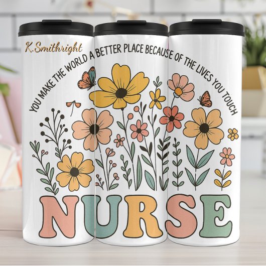 Nurse Floral Inspirational Quote Design タンブラー