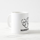 Nurse Fuel Caffeine Molecule Stethoscope Minimalis コーヒーマグカップ (正面左)