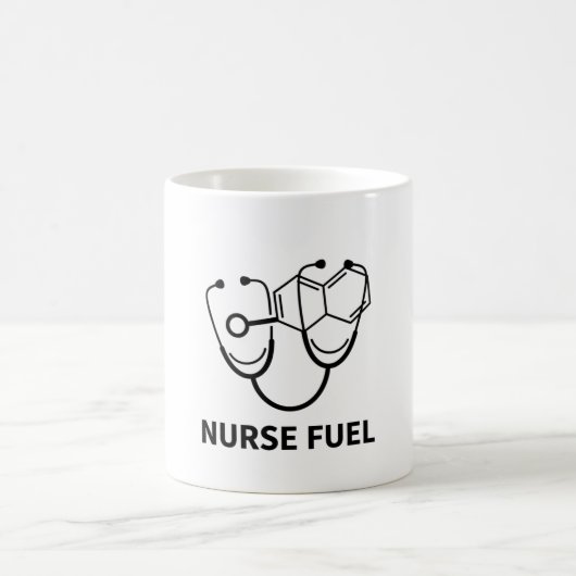 Nurse Fuel Caffeine Molecule Stethoscope Minimalis コーヒーマグカップ (中央)