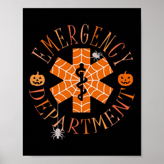 Nurse Funny Ghost Halloween Emergency Department E ポスター (正面)