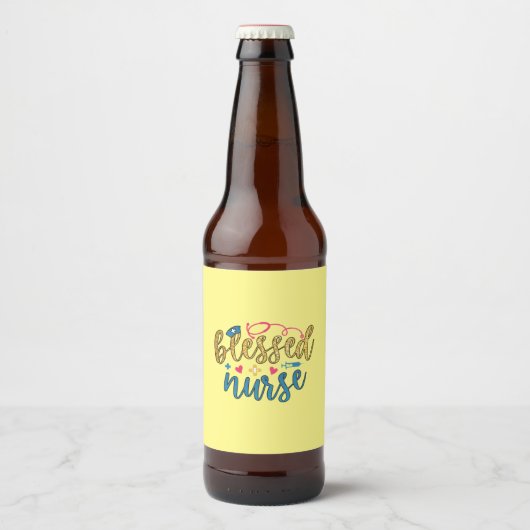 Nurse Gift | Blessed Nurse ビールラベル (正面)