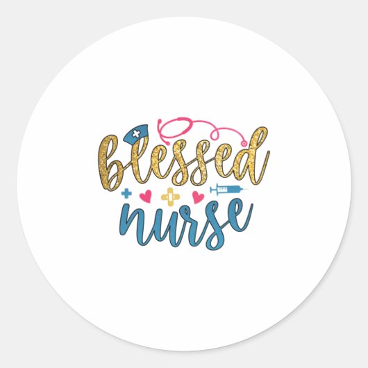 Nurse Gift | Blessed Nurse ラウンドシール (正面)