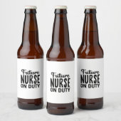 Nurse Gift Future Nurse On Duty ビールラベル (ボトル)