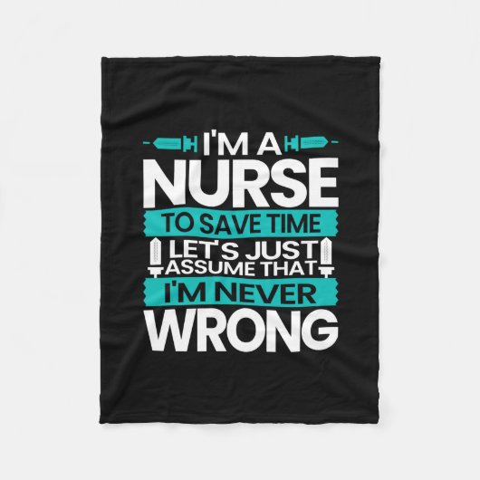 Nurse Gift | I Am A Nurse To Save Time フリースブランケット (正面)