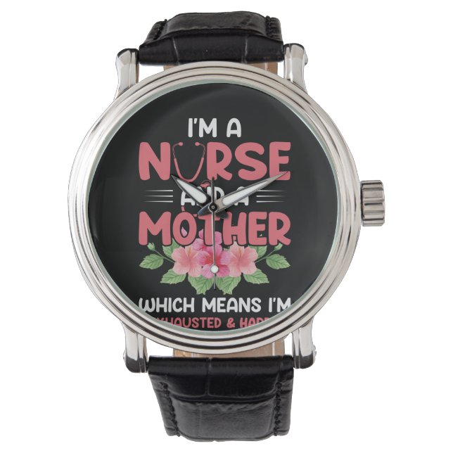 Nurse Gift I'm Nurse And A Mother 腕時計 (正面)