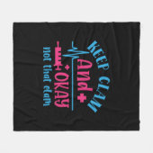Nurse Gift | Keep Calm And Okay Not That Clam フリースブランケット (正面(横))