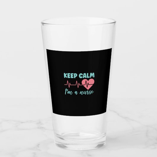 Nurse Gift | Keep Calm I Am A Nurse タンブラーグラス (正面)