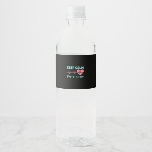 Nurse Gift | Keep Calm I Am A Nurse ペットボトルラベル (正面)