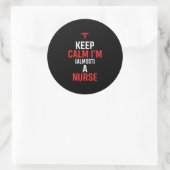 Nurse Gift | Keep Calm I Am A Nurse ラウンドシール (バッグ)
