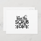 Nurse Gift Livin The Scrub Life ポストカード (正面/裏面)