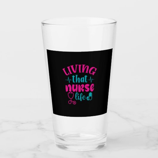Nurse Gift | Living That Nurse Life タンブラーグラス (正面)