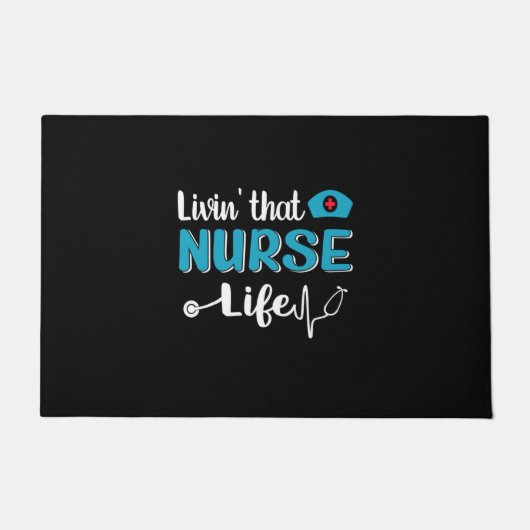 Nurse Gift | Living That Nurse Life ドアマット (正面)