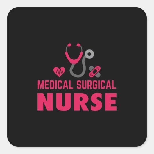 Nurse Gift | Medical Surgical Nurse スクエアシール (正面)
