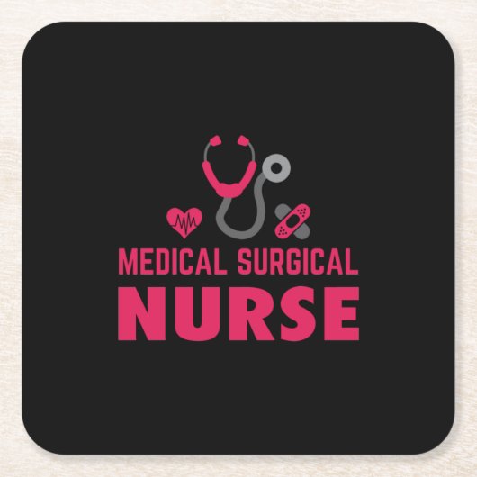 Nurse Gift | Medical Surgical Nurse スクエアペーパーコースター (正面)
