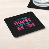 Nurse Gift | My Favorite Nurse Care Me Mom スクエアペーパーコースター (アングル)