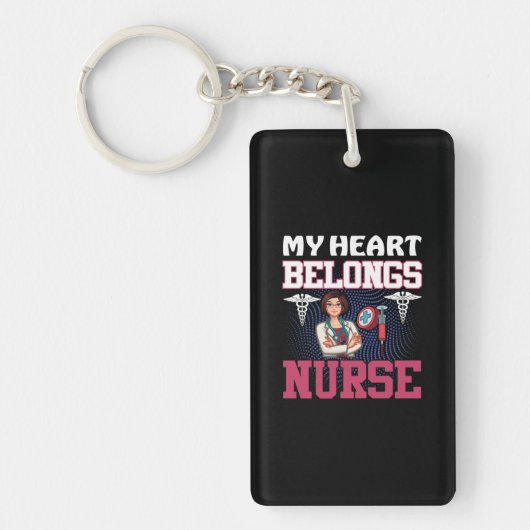 Nurse Gift | My Heart Belongs Nurse キーホルダー (正面)