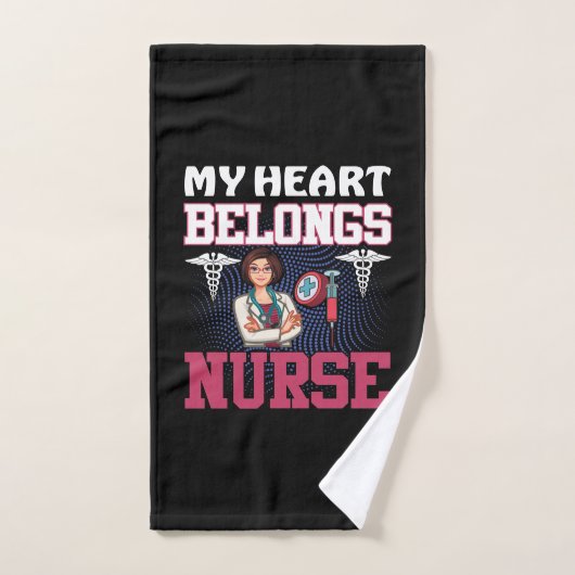 Nurse Gift | My Heart Belongs Nurse ハンドタオル (ハンドタオル)