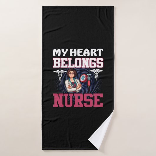 Nurse Gift | My Heart Belongs Nurse バスタオル (バスタオル)