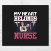 Nurse Gift | My Heart Belongs Nurse ビールラベル (シングルラベル)