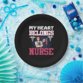 Nurse Gift | My Heart Belongs Nurse ペーパープレート (パーティー)