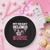 Nurse Gift | My Heart Belongs Nurse ペーパープレート (パーティー)