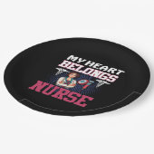 Nurse Gift | My Heart Belongs Nurse ペーパープレート (アングル)
