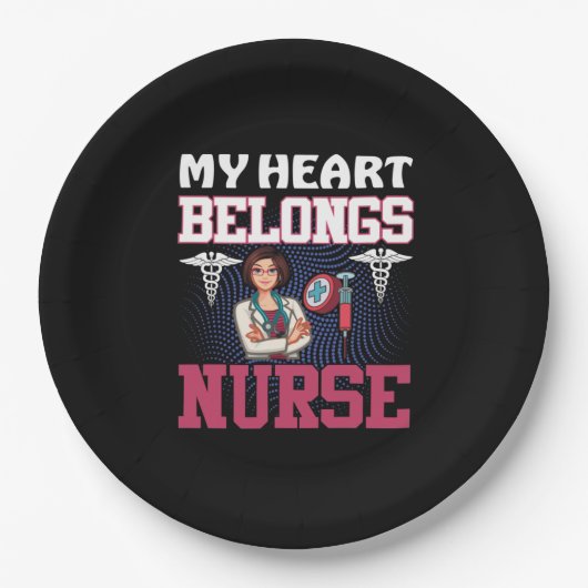 Nurse Gift | My Heart Belongs Nurse ペーパープレート (正面)