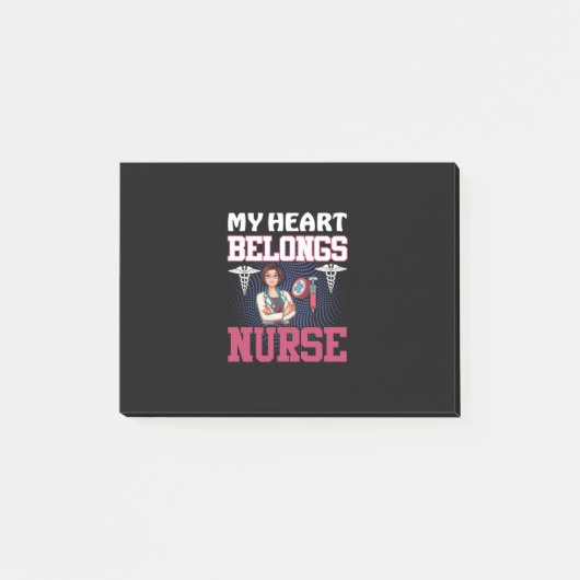 Nurse Gift | My Heart Belongs Nurse ポストイット (正面)