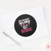 Nurse Gift | My Heart Belongs Nurse ラウンドシール (封筒)
