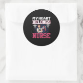 Nurse Gift | My Heart Belongs Nurse ラウンドシール (バッグ)