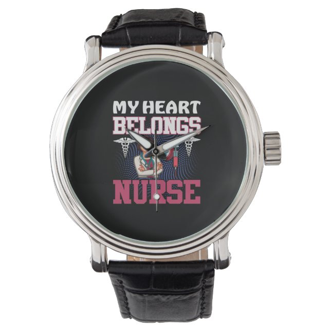 Nurse Gift | My Heart Belongs Nurse 腕時計 (正面)