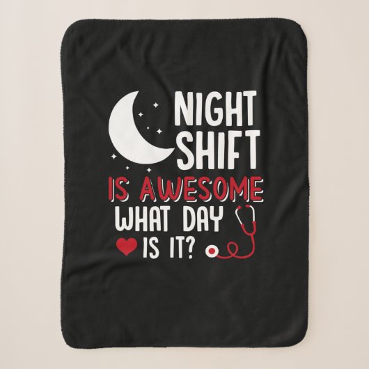 Nurse Gift | Night Shift Is Awesome シェルパブランケット (正面)