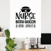Nurse Gift Nurse Both Queen And Angels ポスター (ホームオフィス)
