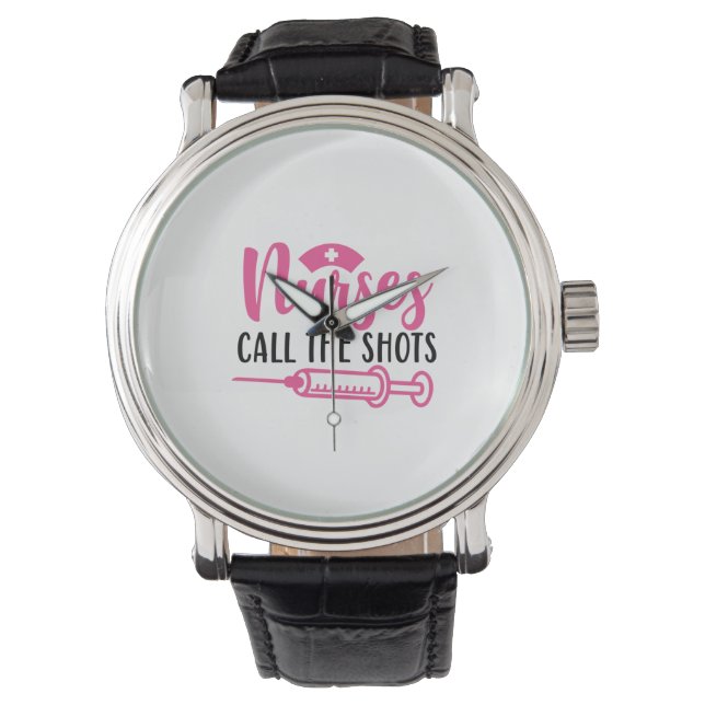 Nurse Gift Nurse Call The Shots 腕時計 (正面)