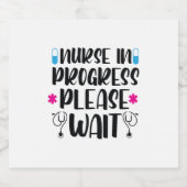 Nurse Gift Nurse In Progress Please Wait ビールラベル (シングルラベル)