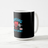 Nurse Gift | Nursing Is A Work Of Heart コーヒーマグカップ (正面右)