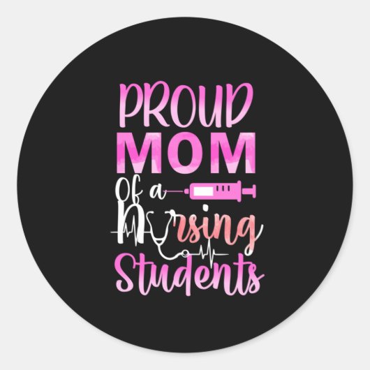 Nurse Gift | Proud Mom Of A Nursing ラウンドシール (正面)