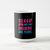 Nurse Gift | Sleep All Day Nurse All Night コーヒーマグカップ (中央)