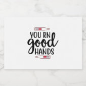Nurse Gift You RN Good Hands スパークリングワインラベル (シングルラベル)