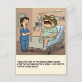 Nurse Gives Pills To Toad Head Patient Get Well ポストカード (正面)