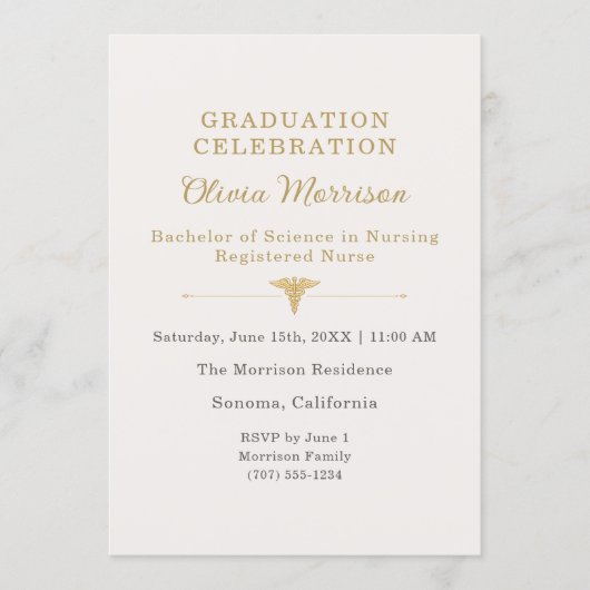 Nurse Graduation Celebration Photo 招待状 (正面)