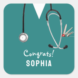Nurse Graduation Congrats スクエアシール